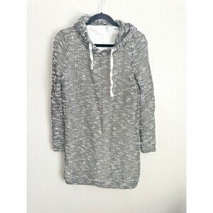 Fabletics Yukon Sweater Dress Women's Medium Marled Open Knit Hooded Cozy Sporty